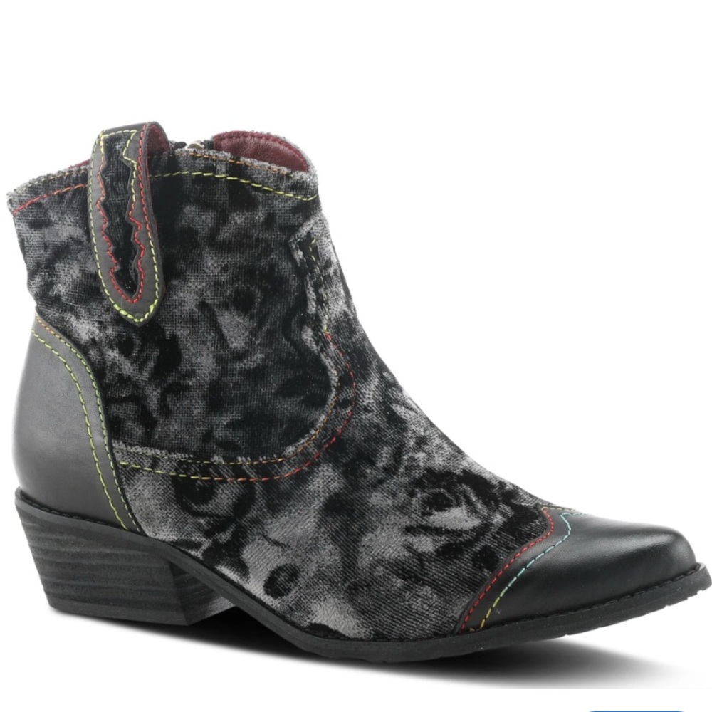 L'Artiste Countrypop Velvet And Leather Booties